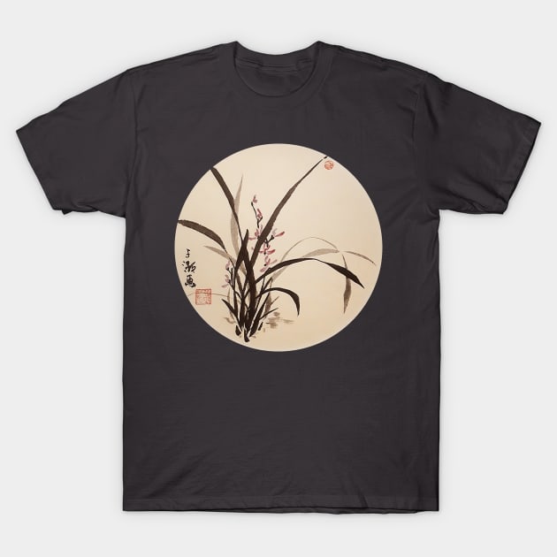 Orchid circle border 01 T-Shirt by Huluhua